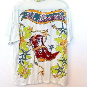 Faith Western shirt Women's SZ SM blouse with lots of BLING Cowboy boots Stars